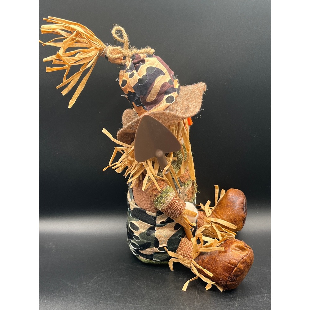 Hobby Lobby Camouflage Scarecrow Plush Fall Decor 11" Hunting Theme Autumn - Picture 2 of 7